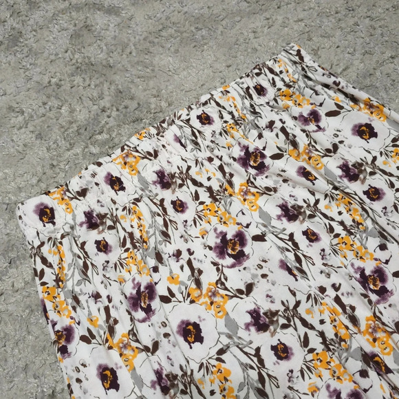 NANETTE LEPORE Floral Lightweight Elastic Waistband Pajama Pants, Pink Trim Hem - Picture 4 of 12